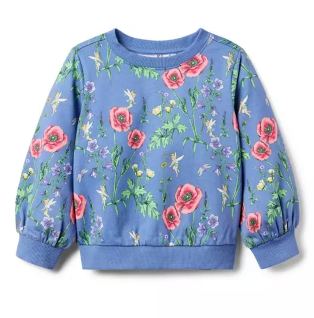 Disney Tinker Bell Floral Sweatshirt Size Small New without Tags